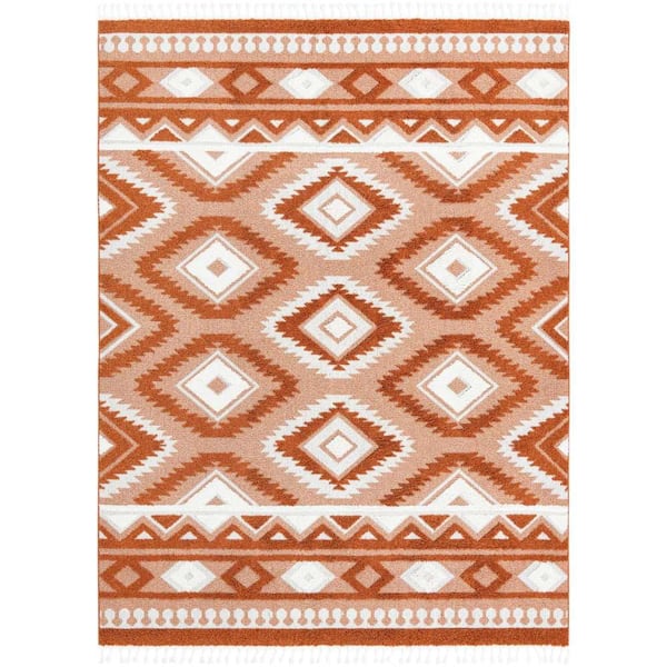 Unique Loom Boho Gigi Rust Red 9 ft. x 12 ft. Area Rug