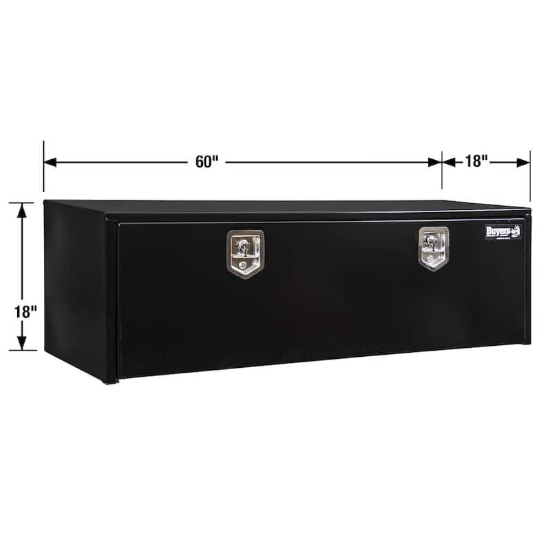 18 in. x 18 in. x 60 in. Gloss Black Steel Underbody Truck Tool Box