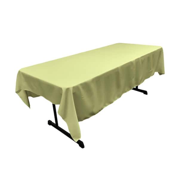 Polyester Poplin 60 in. x 84 in. Sage Rectangular Tablecloth