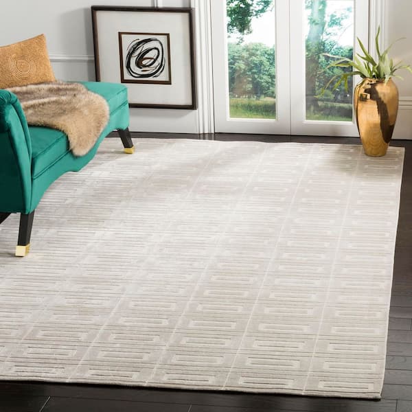 Mirage 8 ft. x 10 ft. Silver Column Striped Area Rug