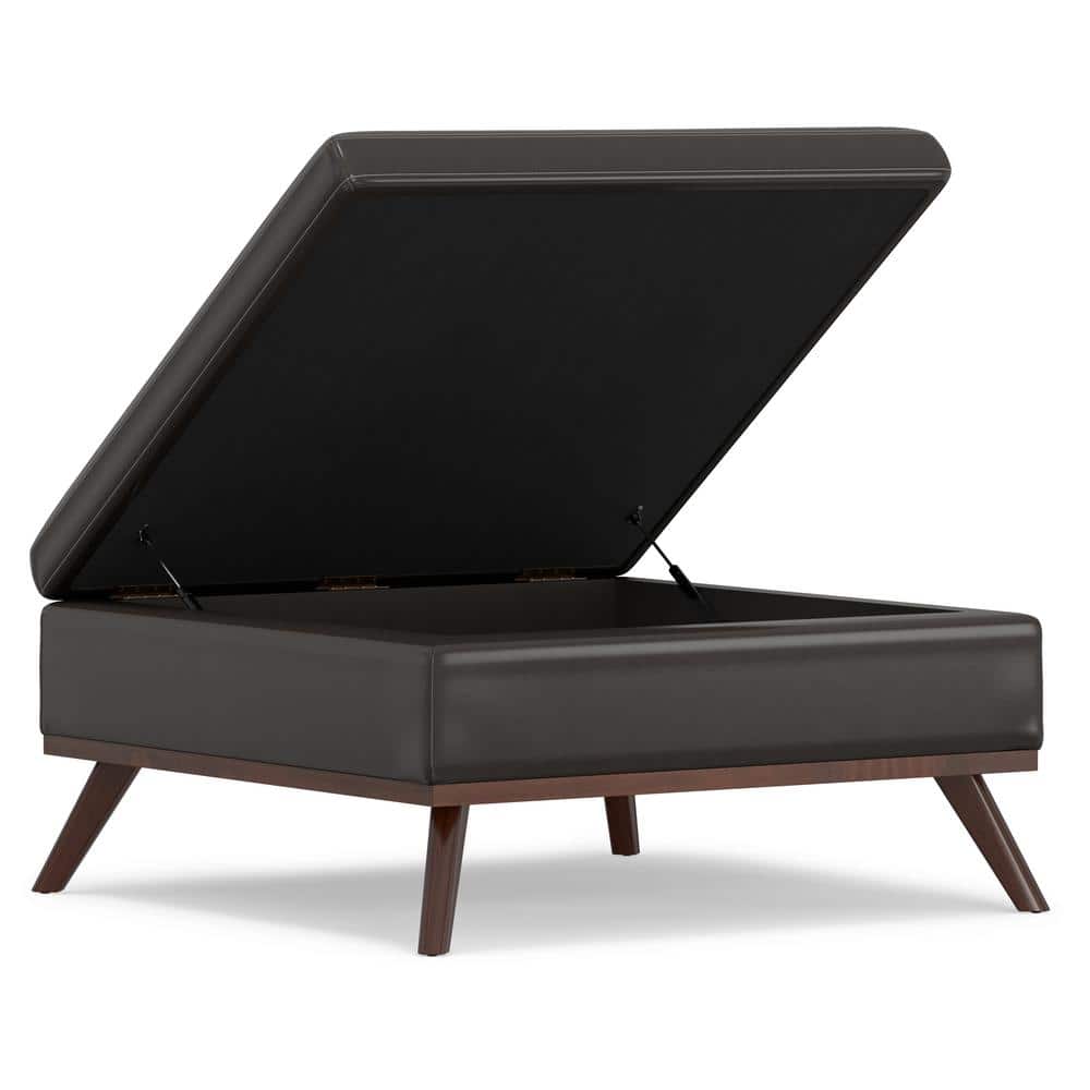 Owen Tanners Brown Faux Leather Storage Ottoman