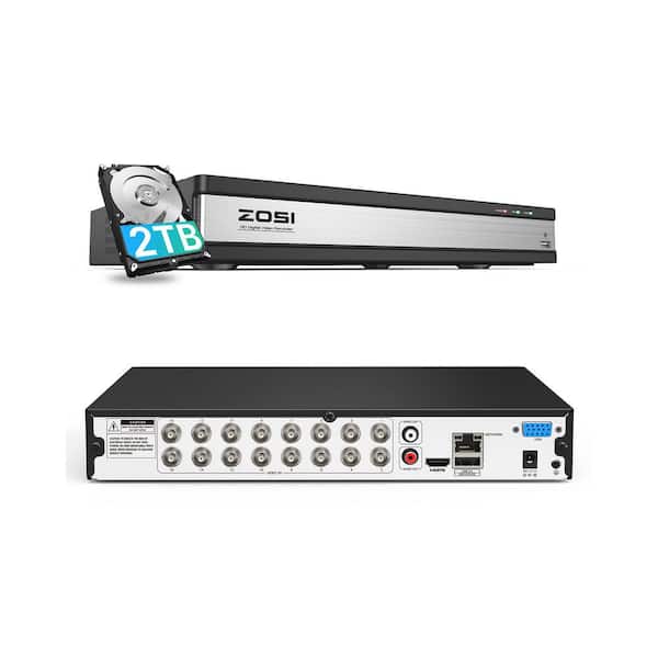 3K Lite 16 Channel 4 in 1 HD TVI CCTV DVR Player for 960H, 720P 1080P TVI/CVI/CVBS/AHD Analog Security Camera (2TB HDD)