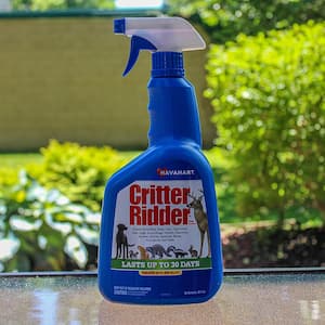 Critter Ridder II Outdoor Natural Animal Repellent Spray for Moles, Deer, Cats, Dogs, Rabbits, Skunks, and Other Rodents