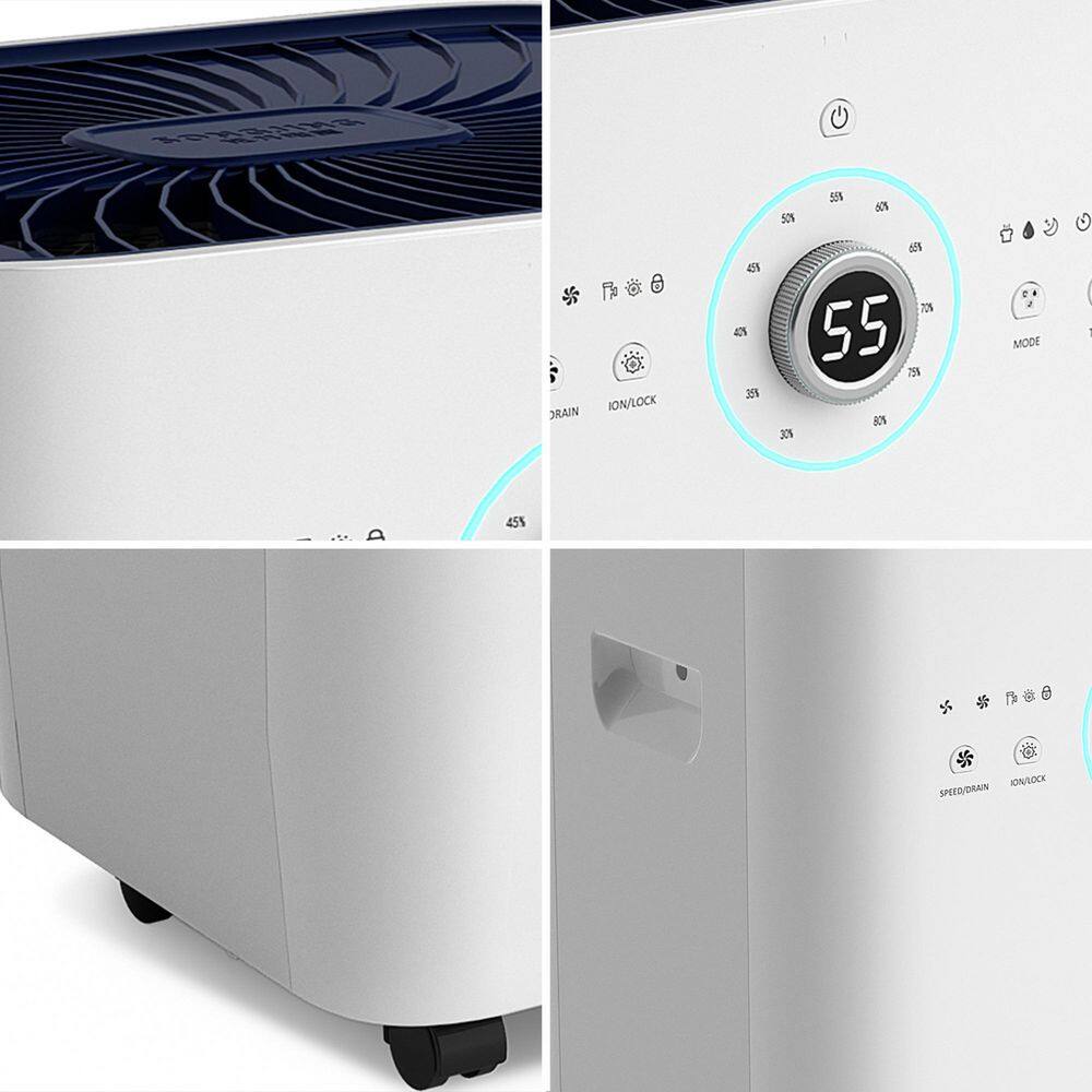 125 Pt White Commercial Dehumidifier with Pump and Auto Defrost