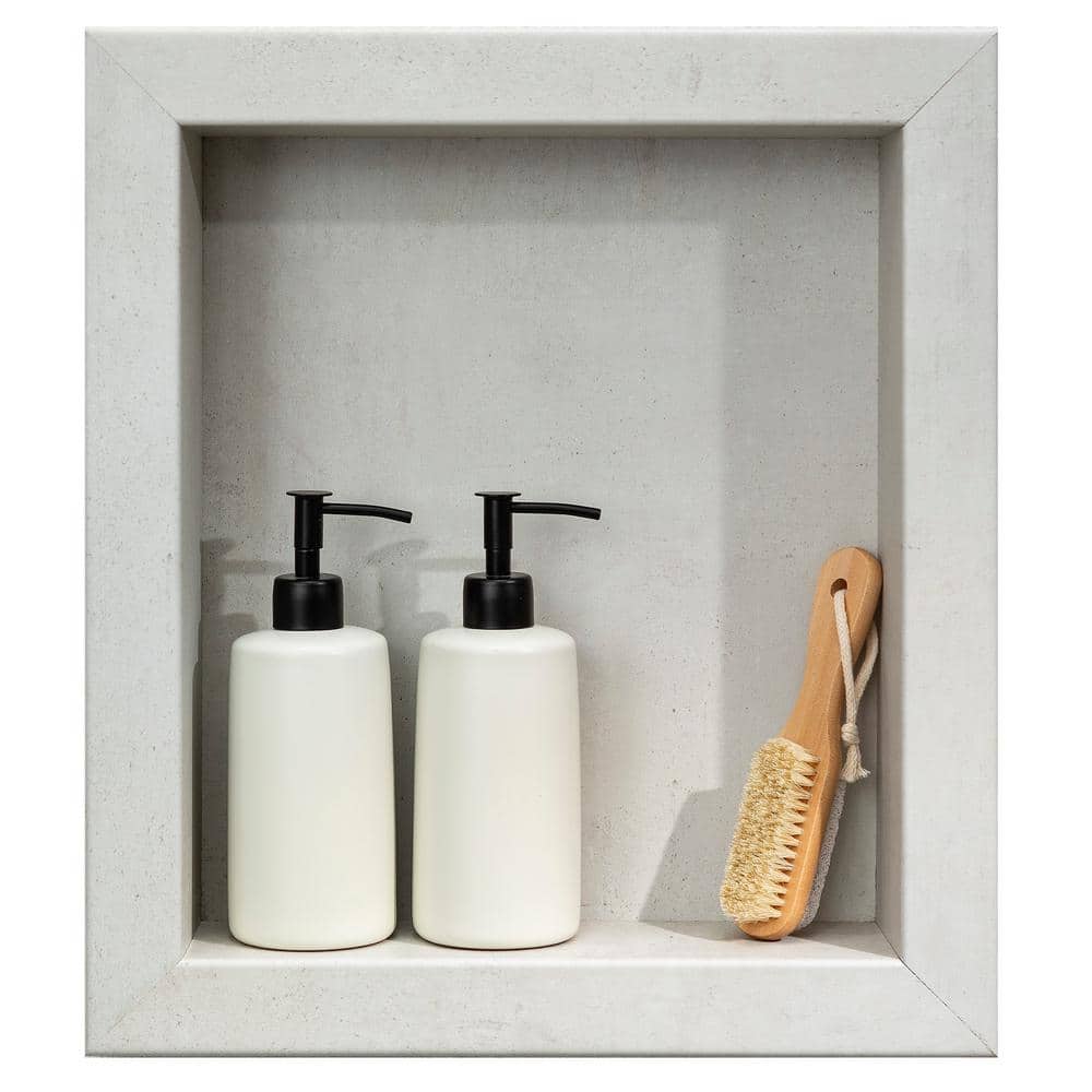 Wintry Mix Gray PVC Waterproof Shower Niche Insert