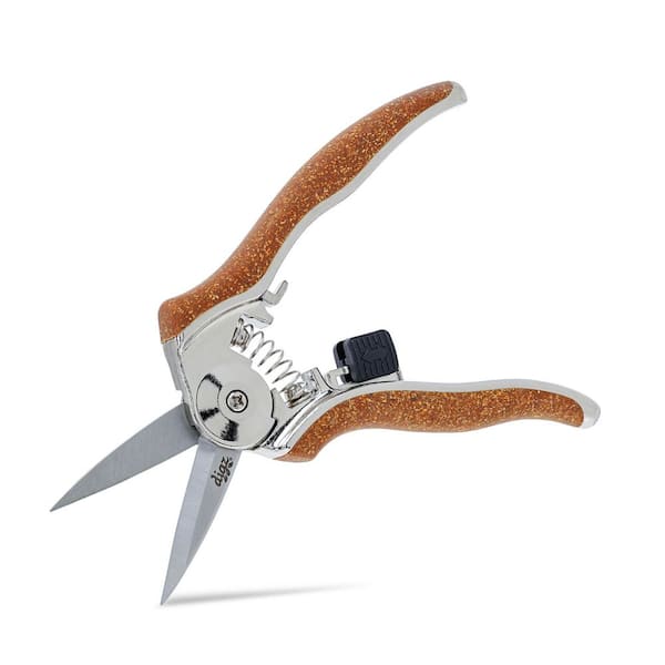 Digz Stainless Steel Compact 2 in. Garden Snips Pruning Shears with Ergonomic Handle