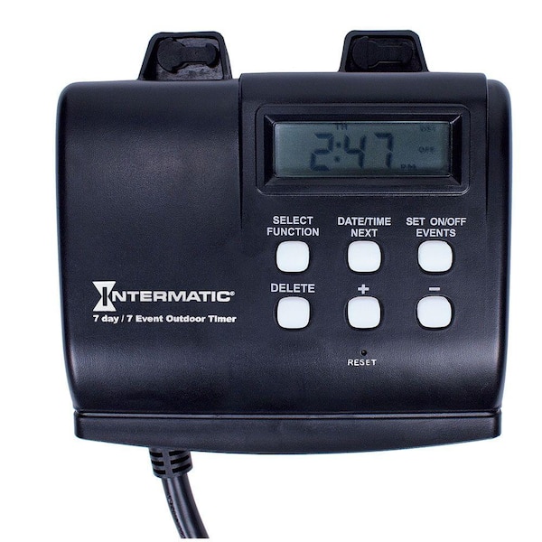 Intermatic 15 Amp 7-Day Outdoor Digital Plug-In Timer - Black