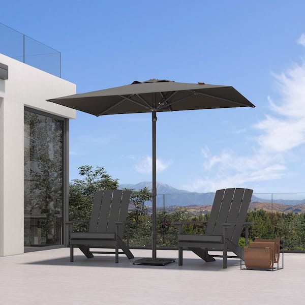 8.5 foot patio umbrella ABCCANOPY 9FT 3 Tiers 8 Ribs OLEFIN 5-Year No Fading Black & Gray Stripe canopy with a 2 tier design and eight PURPLE LEAF 8 ft. X