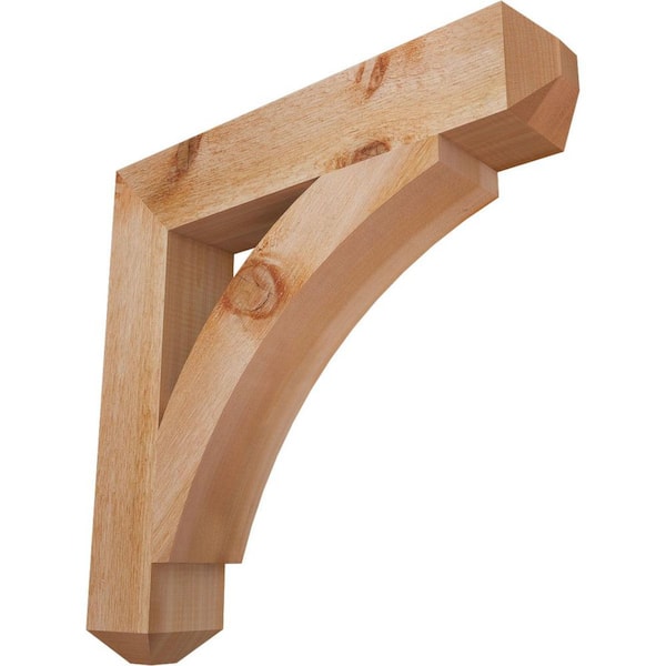 Ekena Millwork 4 in. x 22 in. x 22 in. Western Red Cedar Thorton Craftsman Rough Sawn Bracket