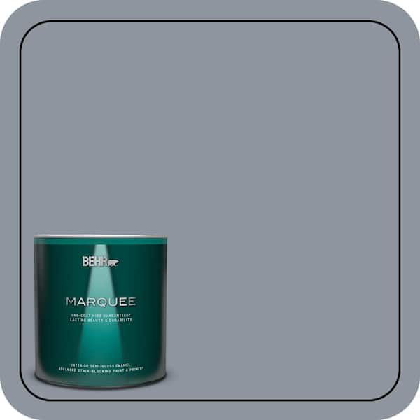 BEHR MARQUEE 1 qt. #750F-4 Raging Sea Semi-Gloss Enamel Interior Paint & Primer