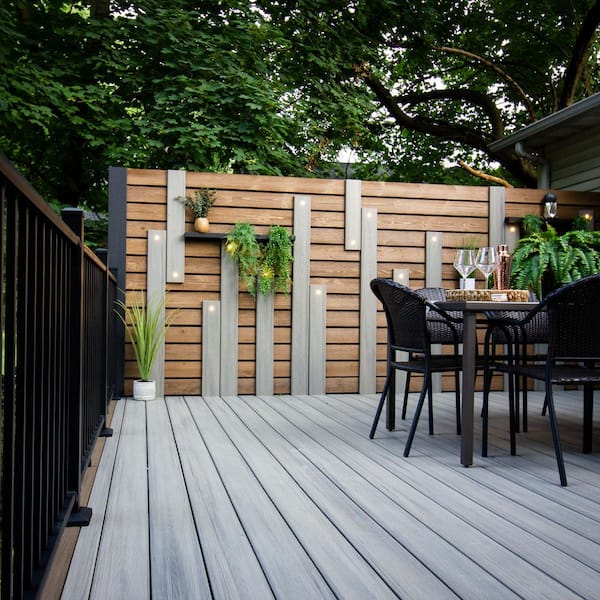 Venture 1 in. x 6 in. x 16 ft. Saltwater Gray Grooved Edge Composite Deck Board