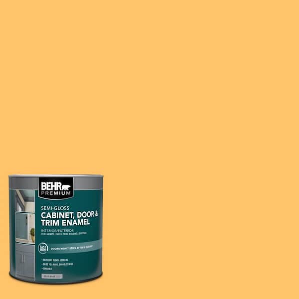 BEHR PREMIUM 1 qt. #PPU6-06 Honey Locust Semi-Gloss Enamel Interior/Exterior Cabinet, Door & Trim Paint
