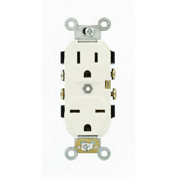 Leviton 15 Amp Commercial Grade Dual Voltage Self Grounding Duplex