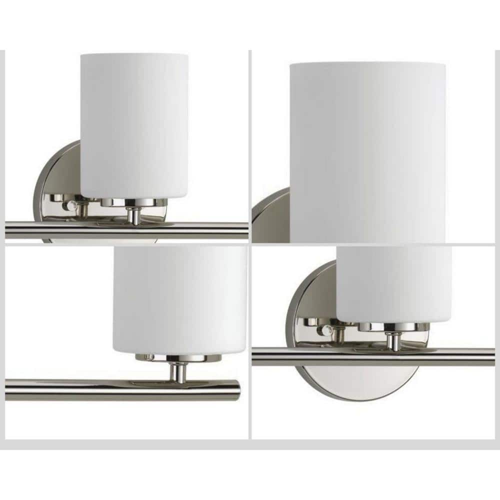 Polished Nickel 22" Dimmable Outdoor Vanity Light with Etched Glass Shades