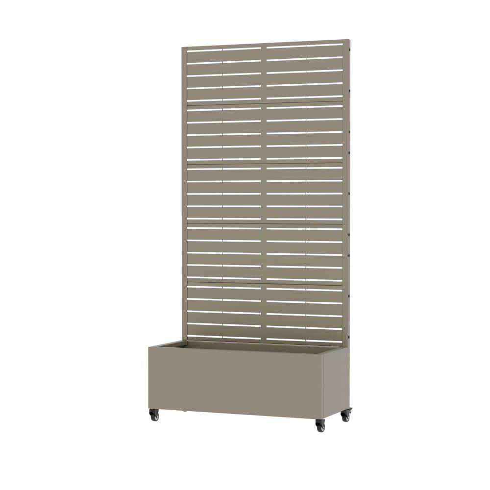 72 in. H x 35 in. W Olive Gray Planter Box with Trellis and Wheels Elevated Lattice Planter in Louver Pattern price history on PriceWatchPro