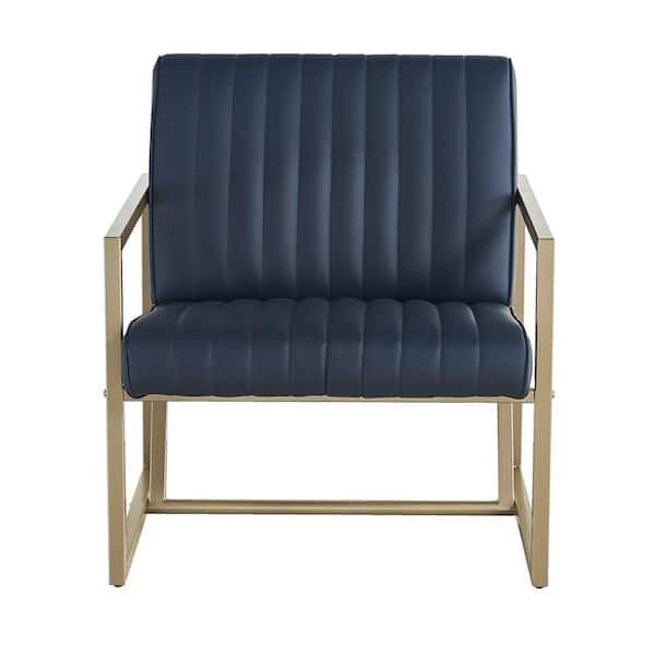 STICKON Black Leather Arm Chair (Set of 1)