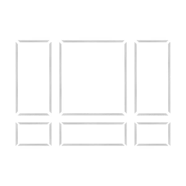 Trim Fast 5/8 in. D x 48 in. W x 54 in. L Unfinished Polystyrene Pre-Mitered Assorted Wall Panel Moulding Frames Kit