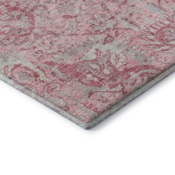 Mayfield Premium Machine Washable Abstract AMF1102 Pink 3 ft. x 5 ft. Area Rug