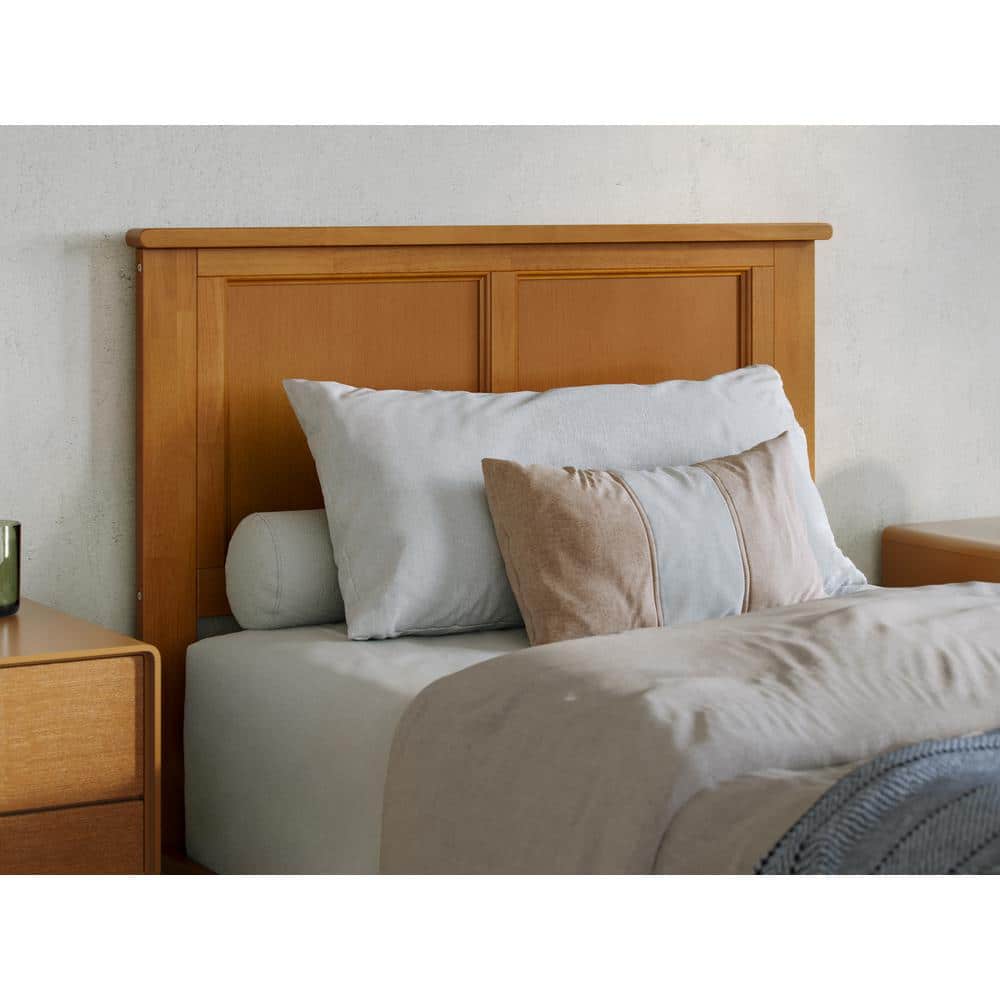 Madison Light Toffee Twin Wood Platform Bed with Headboard