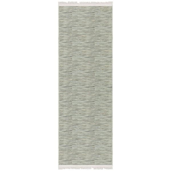 Ottomanson Non Shedding Washable Wrinkle-free Cotton Flatweave Solid 2x5 Indoor Runner Rug, 20 in. x 59 in., Brown/Beige