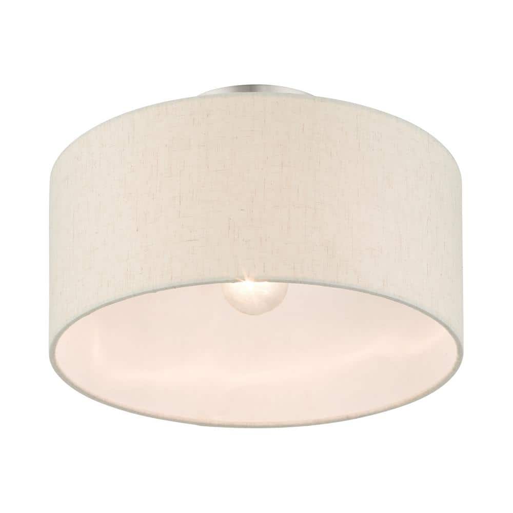 Modern Meadow 13" Brushed Nickel Indoor/Outdoor Drum Light