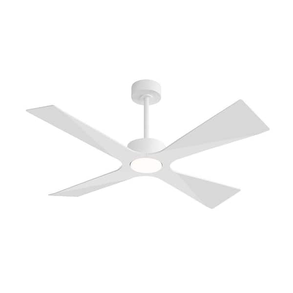 64 in. 4-ABS Blades Indoor LED White Ceiling Fan with Remote