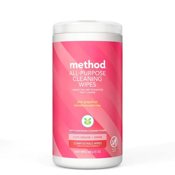 Method 70-Count All-Purpose Cleaner Wipes Pink Grapefruit 1873 - The Home  Depot