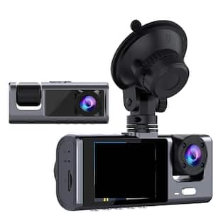 3 Channel Dash Cam Front and Rear Inside, 1080P Camera for Cars with IR Night Vision, Loop Recording, G-Sensor