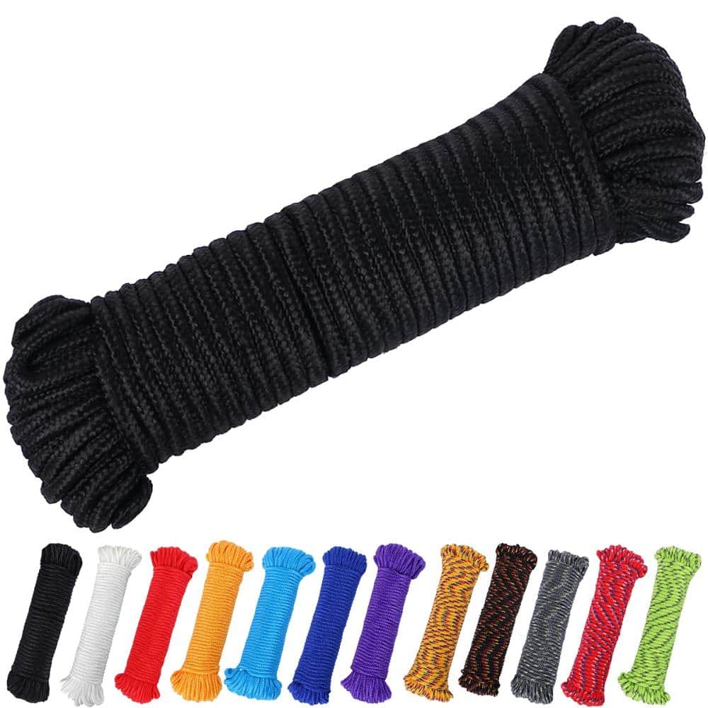 90 ft x 1/4 in (7mm) Diamond Braid Polyester Utility Rope for Flagpoles, Clotheslines, Camping, Boating price history on PriceWatchPro