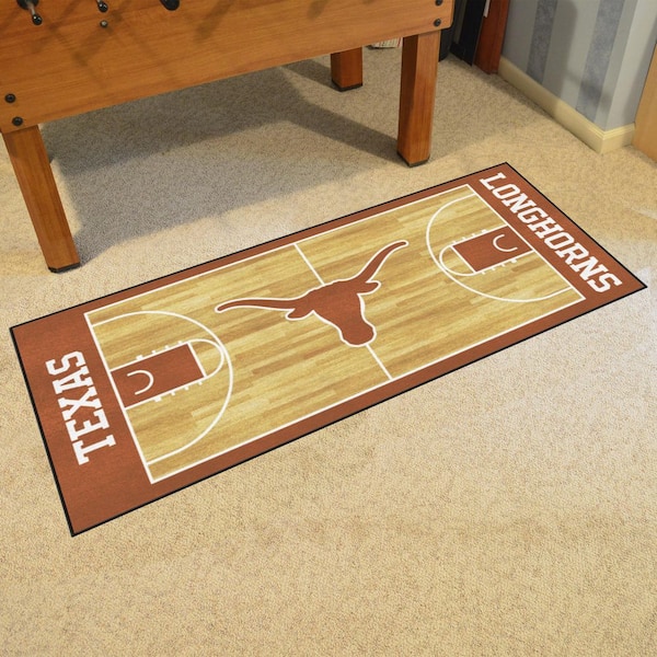 NCAA University of Texas Cream 3 ft. x 6 ft. Basketball Runner Rug