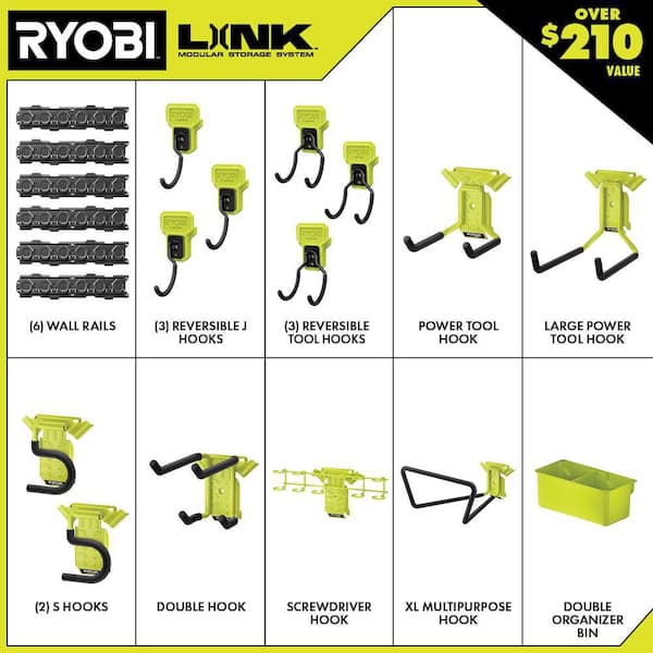 RYOBI LINK 20-Piece Wall Storage Kit STM509K - The Home Depot