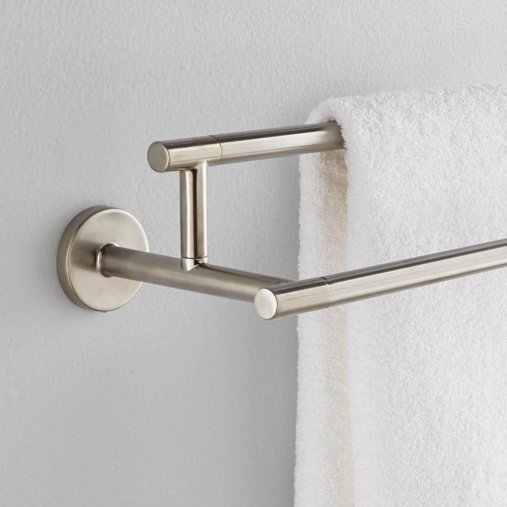 Modern Stainless Steel Double Wall Mount Towel Bar