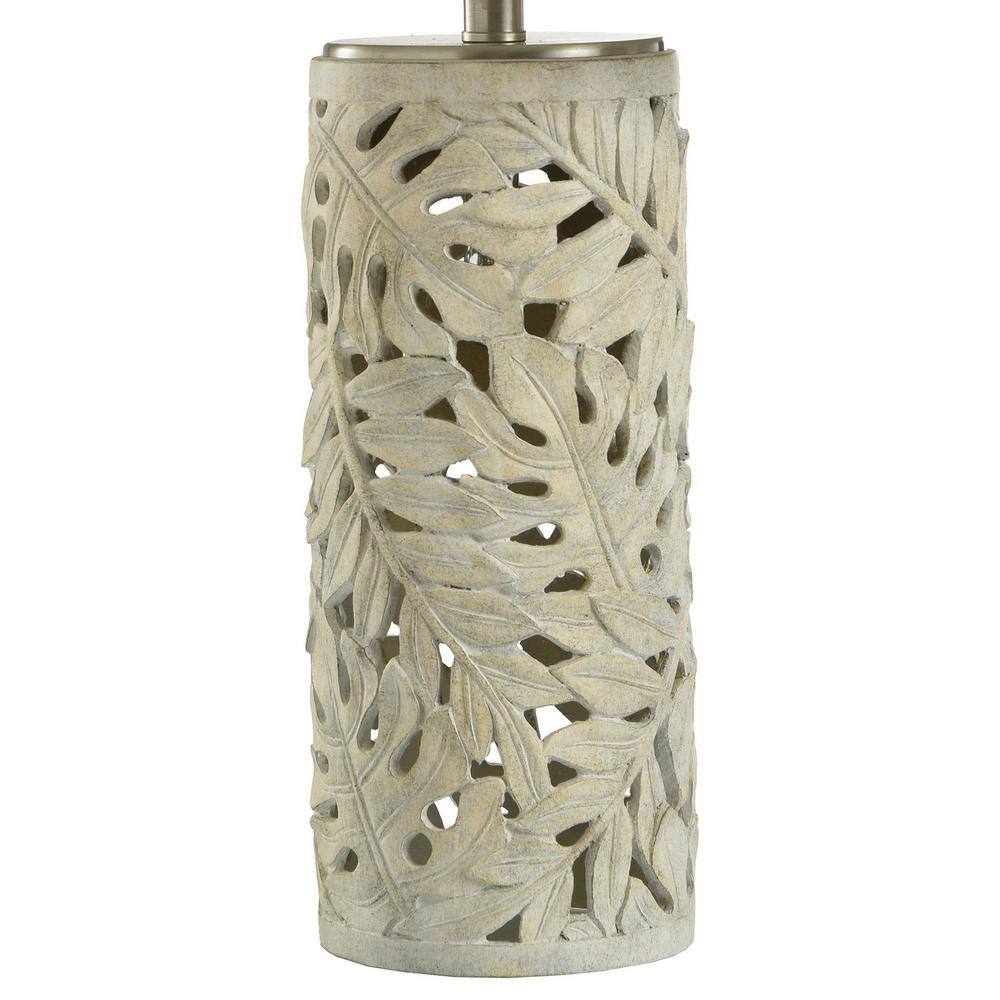 Hevea Cream Coastal Table Lamp with Leaf Design