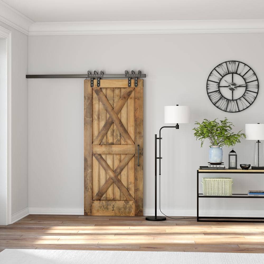 Mid-Century Modern Adjustable Height Blackened Bronze Floor Lamp