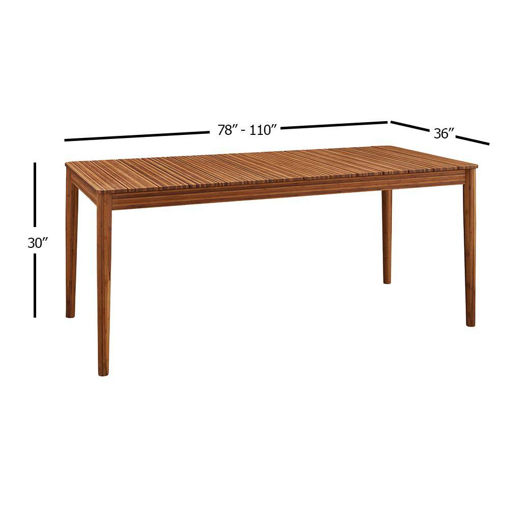 Erikka Solid Bamboo Extendable Dining Table in Amber