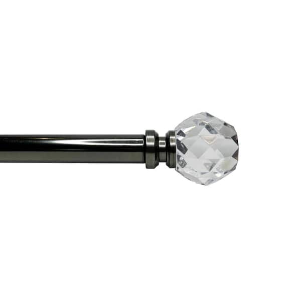 Versailles Home Fashions Escencial 36 in. - 72 in. Adjustable Single 1 in. Dia Facet Rod in Slate