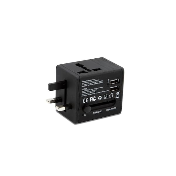 World Travel Adapter with Dual USB