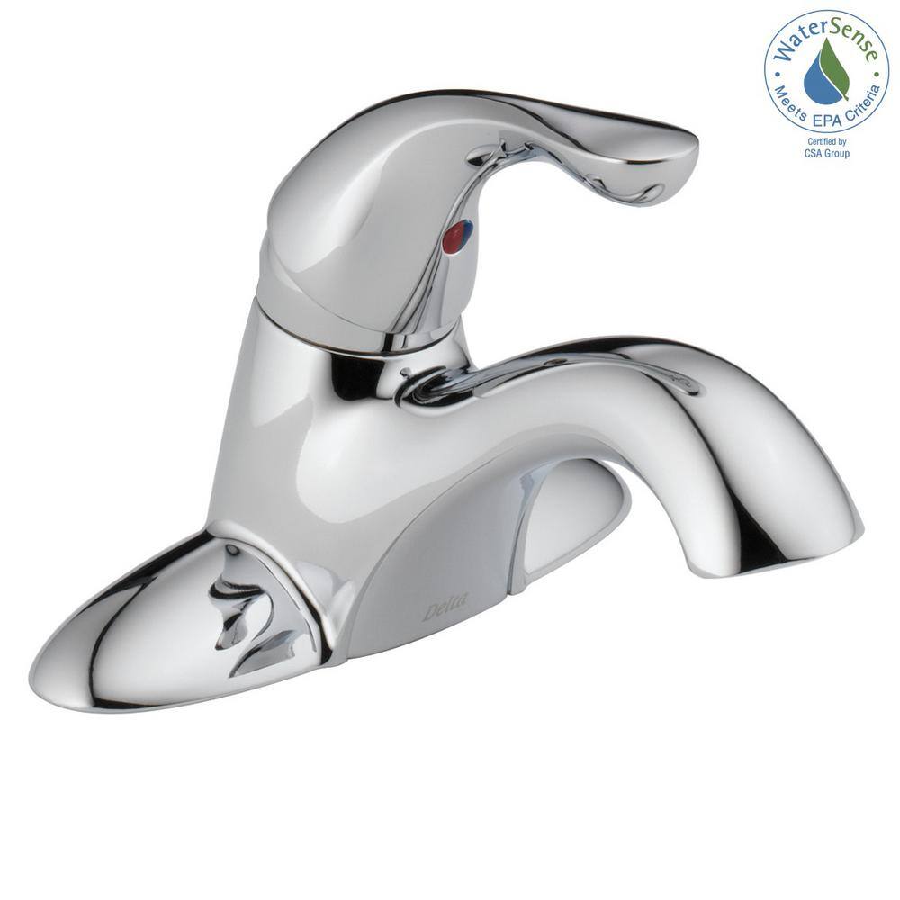 Chrome Modern Single Handle Centerset Bathroom Faucet