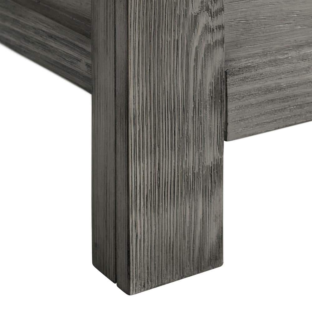 Gray Wood 7-Drawer Dresser with Black Metal Trim