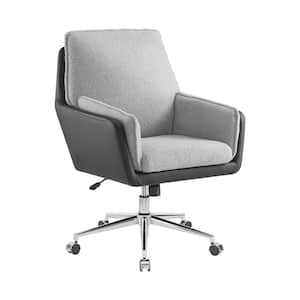 Basin Black and Grey Sherpa Fabric Swivel Office Chair