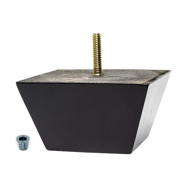 American Pro Decor 2 in. x 3-7/8 in. Stained Espresso Solid Hardwood Square Bun Foot