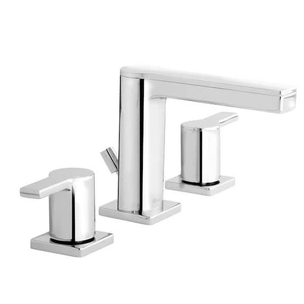 Glacier Bay Modern Contemporary 8 in. Widespread Double-Handle Low-Arc Bathroom Faucet in Polished Chrome
