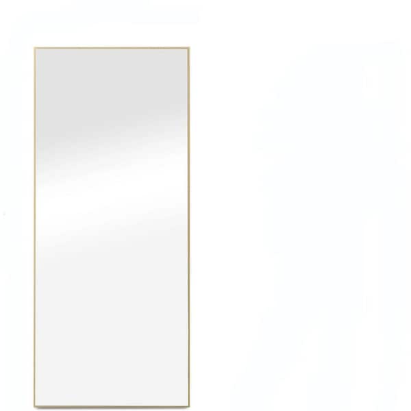 Unbranded 22 in. W x 65 in. H Rectangle Framed Gold Mirror Modern Design Standing Floor Mirror for Living Room