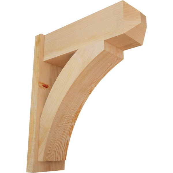 Ekena Millwork 8 in. x 28 in. x 24 in. Thorton Craftsman Rough Sawn Douglas Fir Outlooker