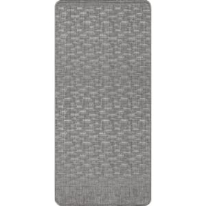 Casual Crosshatched Anti Fatigue Kitchen or Laundry Room Silver 18 in. x 30 in. Indoor Comfort Mat