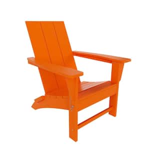 Shoreside Orange Modern Folding Plastic Adirondack Chair