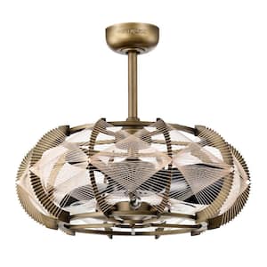 Xhosa 25 in. 5-Light Indoor Brass Finish Ceiling Fan with Light Kit
