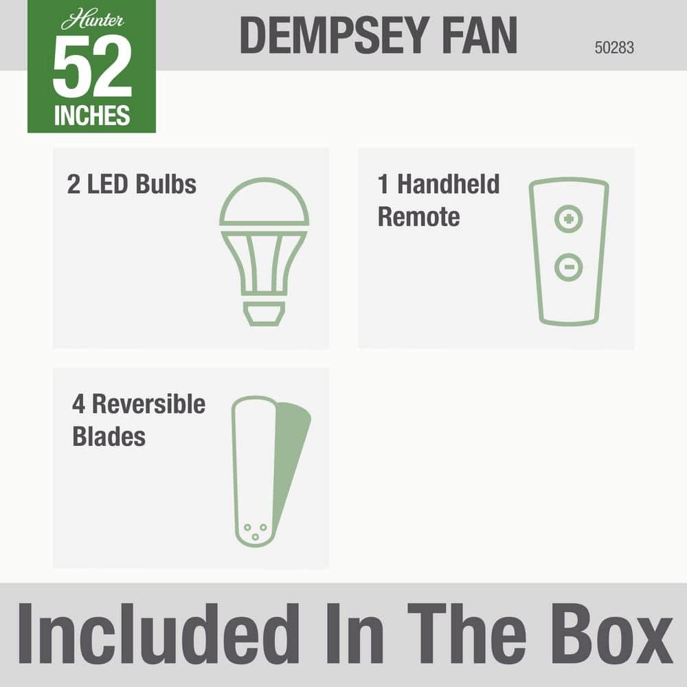 Dempsey 52" Brushed Nickel Low Profile Ceiling Fan with LED Light and Remote