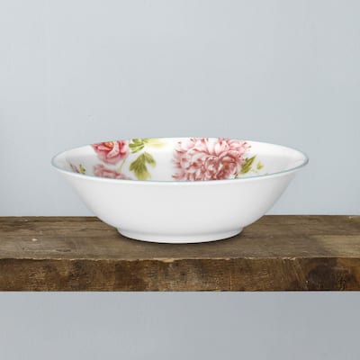 Peony Pageant White Bone China Cereal Bowl 6-1/2 in., 15-1/2 oz.