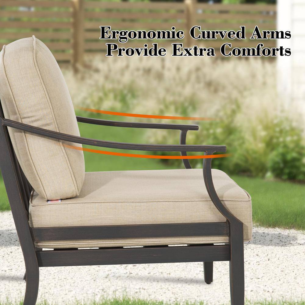 Egg-Shaped Beige Wicker Patio Chair with Cushions